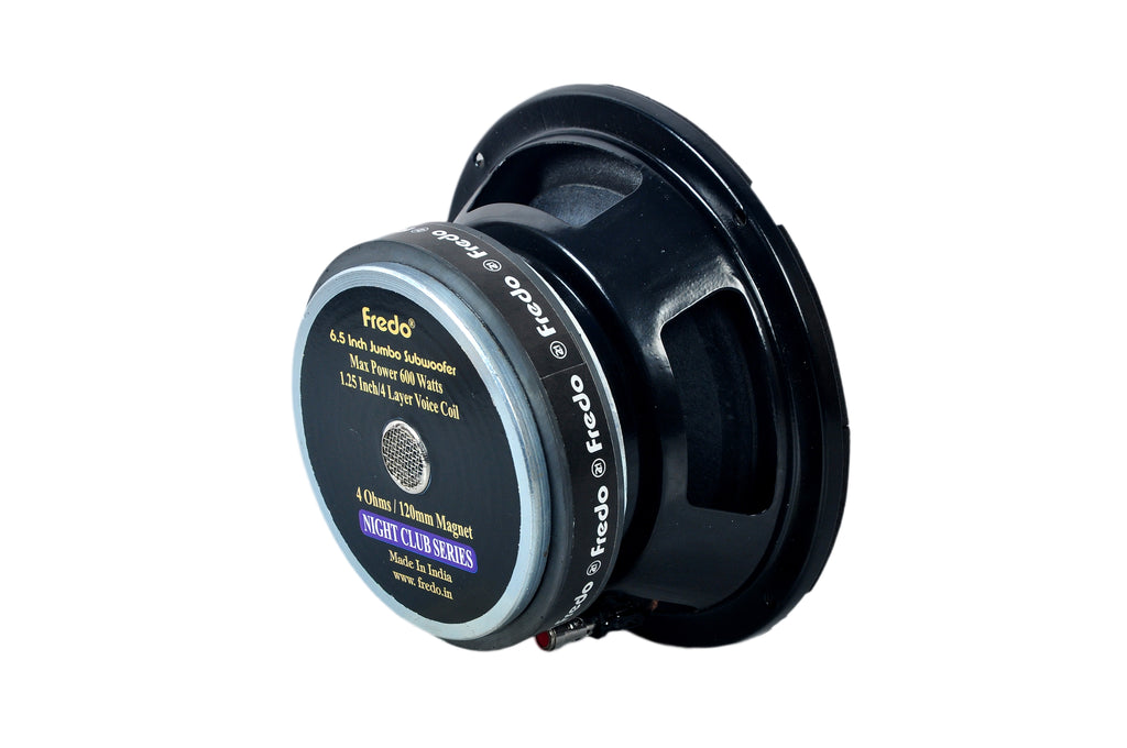 Fredo 6.5 Inch Jumbo Subwoofer - Power 600W Peak, RMS 85W, 4 Ohms for Car/Bookshelf