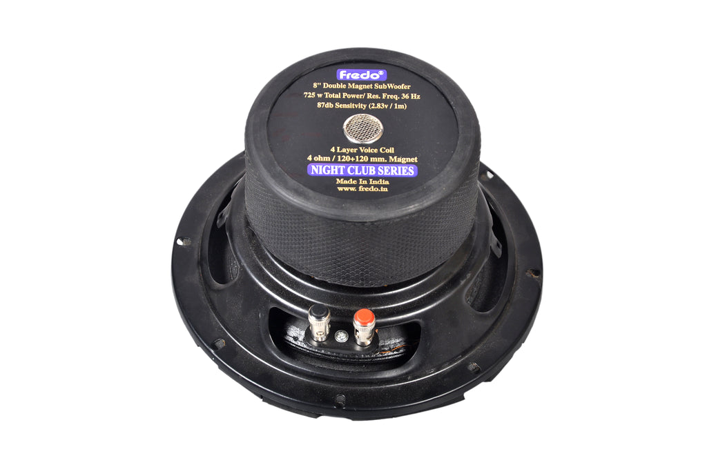 Fredo 8-Inch Double Magnet Subwoofer - 4 Ohms, 103W RMS, 725W Peak