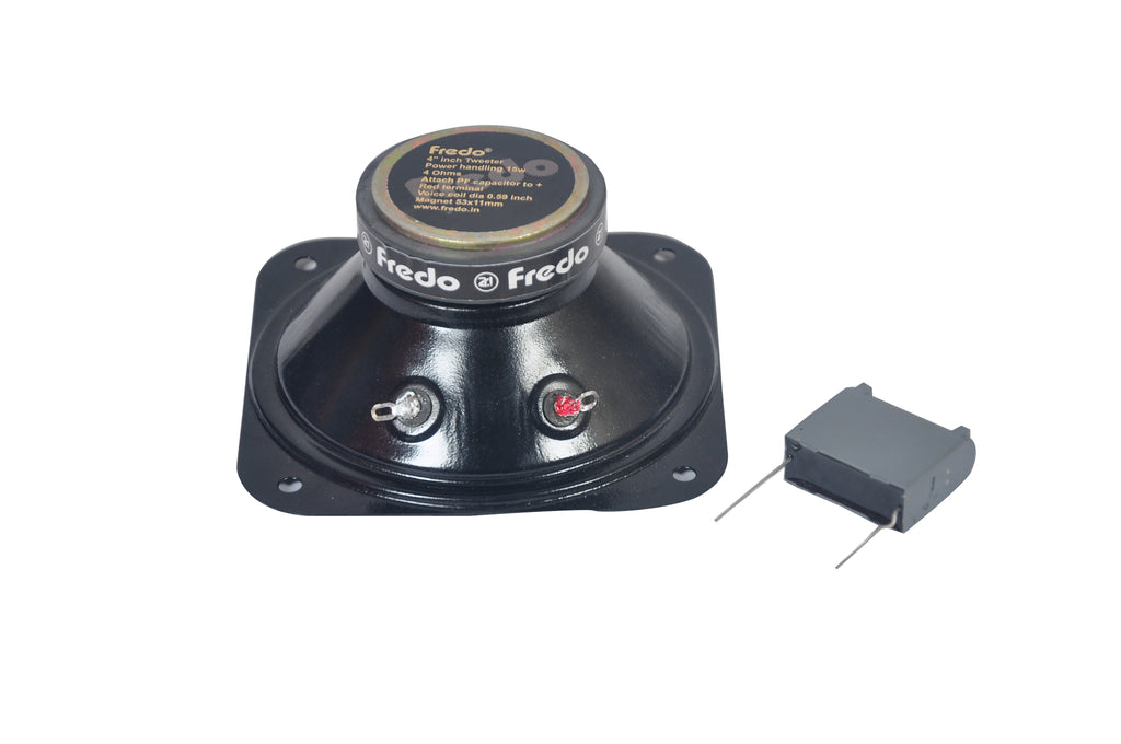 Fredo 4-inch Tweeter (Pack of 2) - 4 Ohms with High Pass Filter (Peak 105W/RMS 15W)