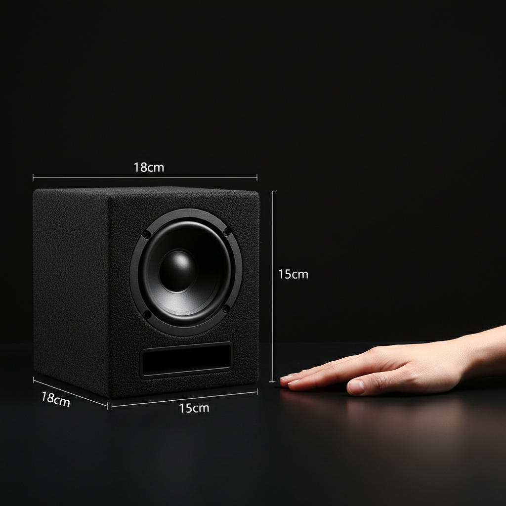 4-Inch Single-Magnet Subwoofer in L-Port Bass Enclosure – 4 Ohm, 24.7W RMS